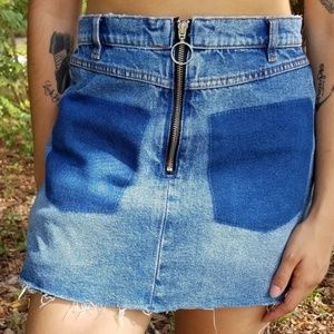 Zara Denim O-ring Mini Skirt